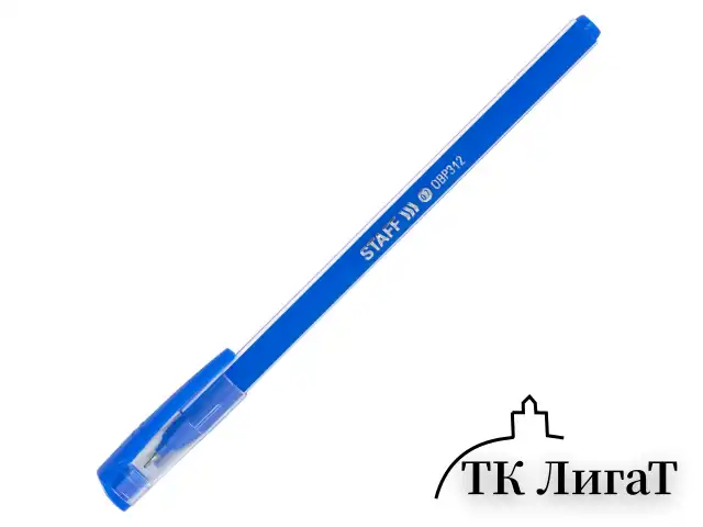 Ручка шариковая масляная STAFF Basic "OBP-312", СИНЯЯ, корпус ассорти, узел 0,7 мм, линия письма 0,35 мм, 143012