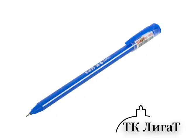 Ручка шариковая масляная STAFF Basic "OBP-320", СИНЯЯ, корпус голубой, узел 0,7 мм, линия письма 0,35 мм, 143023