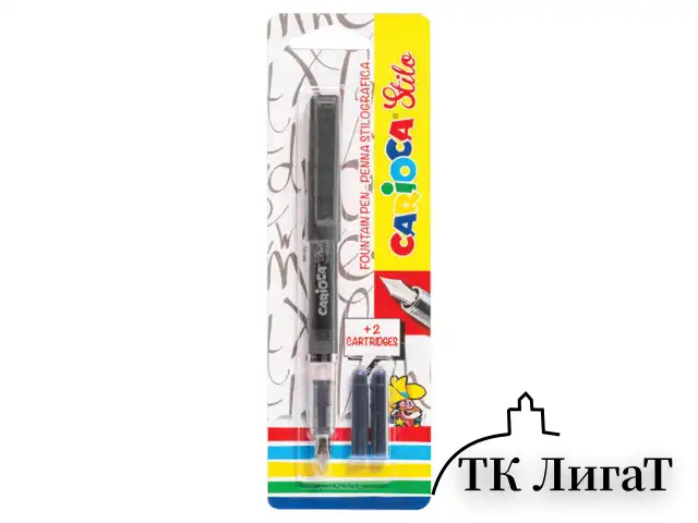 Ручка перьевая CARIOCA "Stilo", иридиевое перо, 2 сменных картриджа, корпус ассорти, Италия, 42303