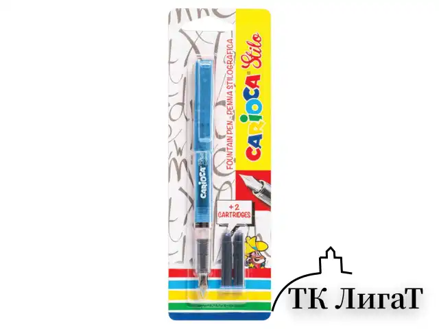 Ручка перьевая CARIOCA "Stilo", иридиевое перо, 2 сменных картриджа, корпус ассорти, Италия, 42303