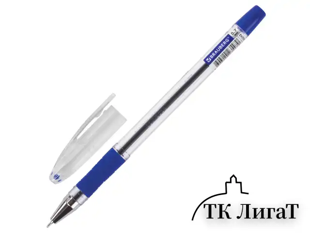 Ручка шариковая масляная с грипом BRAUBERG "Model-XL" ORIGINAL, СИНЯЯ, узел 0,7 мм, линия письма 0,35 мм, 143242