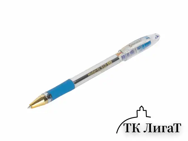 Ручка шариковая масляная с грипом BRAUBERG "Model-XL GLD", СИНЯЯ, узел 0,5 мм, линия письма 0,25 мм, 143245