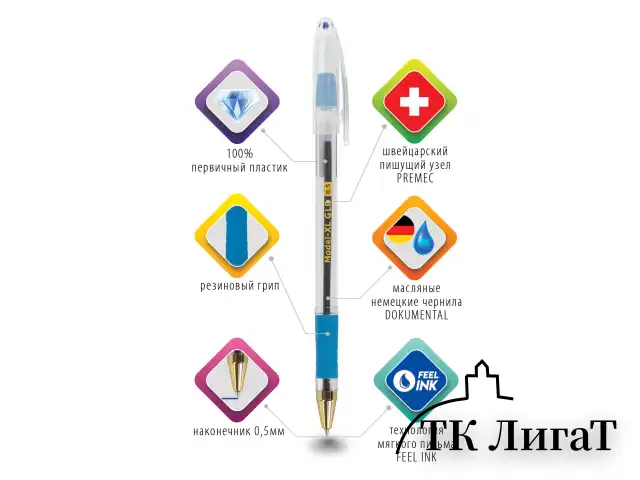Ручка шариковая масляная с грипом BRAUBERG "Model-XL GLD", СИНЯЯ, узел 0,5 мм, линия письма 0,25 мм, 143245