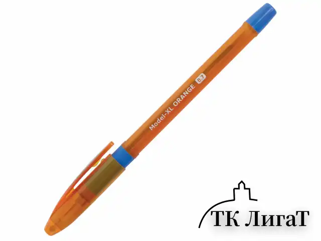 Ручка шариковая масляная с грипом BRAUBERG Model-XL ORANGE, СИНЯЯ, узел 0,7 мм, линия 0,35 мм, 143246