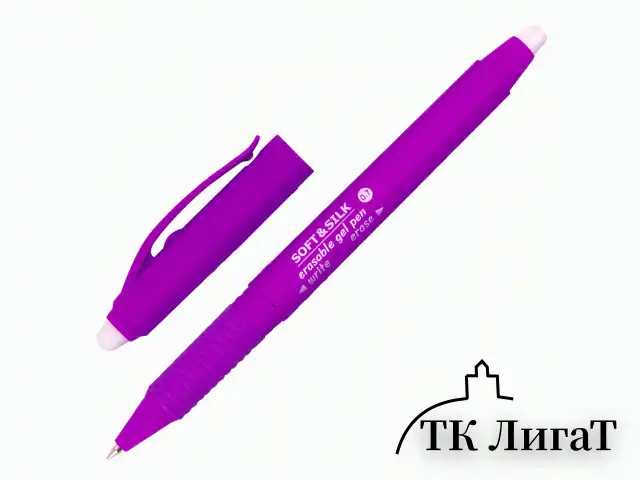 Ручка стираемая гелевая с грипом BRAUBERG "SOFT&SILK FRUITY", СИНЯЯ, корпус ассорти, узел 0,7 мм, 143254