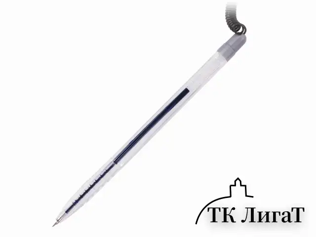 Ручка шариковая настольная BRAUBERG "Counter Pen", СИНЯЯ, пружинка, корпус серебристый, 0,5 мм, 143258