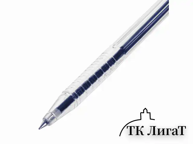 Ручка шариковая настольная BRAUBERG "Counter Pen", СИНЯЯ, пружинка, корпус серебристый, 0,5 мм, 143258