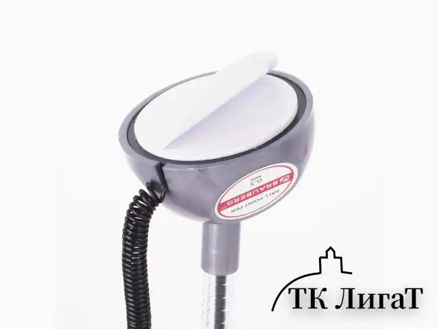 Ручка шариковая настольная BRAUBERG "Counter Pen", СИНЯЯ, пружинка, корпус серебристый, 0,5 мм, 143258