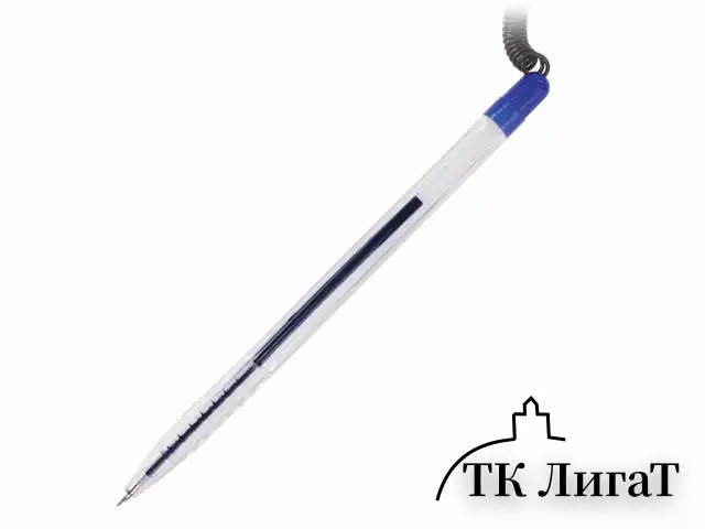 Ручка шариковая настольная BRAUBERG "Counter Pen", СИНЯЯ, пружинка, корпус синий, 0,5 мм, 143259