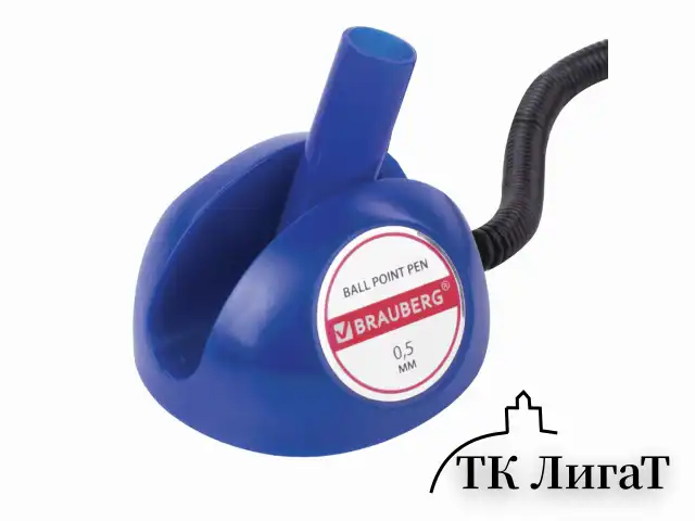 Ручка шариковая настольная BRAUBERG "Counter Pen", СИНЯЯ, пружинка, корпус синий, 0,5 мм, 143259