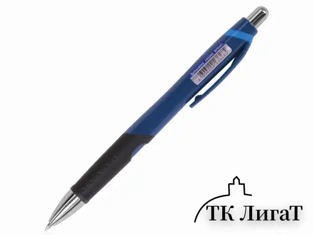Ручка шариковая автоматическая с грипом BRAUBERG "Urban", СИНЯЯ, хромированные детали, узел 0,7 мм, линия письма 0,35 мм, 143260