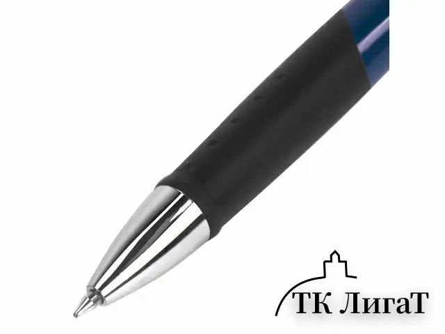 Ручка шариковая автоматическая с грипом BRAUBERG "Urban", СИНЯЯ, хромированные детали, узел 0,7 мм, линия письма 0,35 мм, 143260