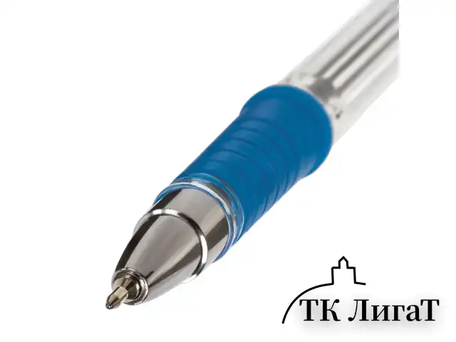 Ручка шариковая масляная с грипом BRAUBERG "i-Rite GT SKY", СИНЯЯ, голубые детали, узел 0,4 мм, 143299
