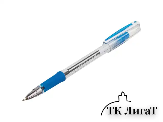 Ручка шариковая масляная с грипом BRAUBERG "i-Rite GT SKY", СИНЯЯ, голубые детали, узел 0,4 мм, 143299