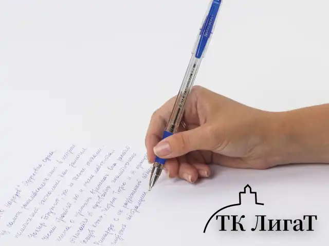 Ручка шариковая масляная с грипом BRAUBERG "i-Rite GT", СИНЯЯ, корпус прозрачный, узел 0,7 мм, 143300