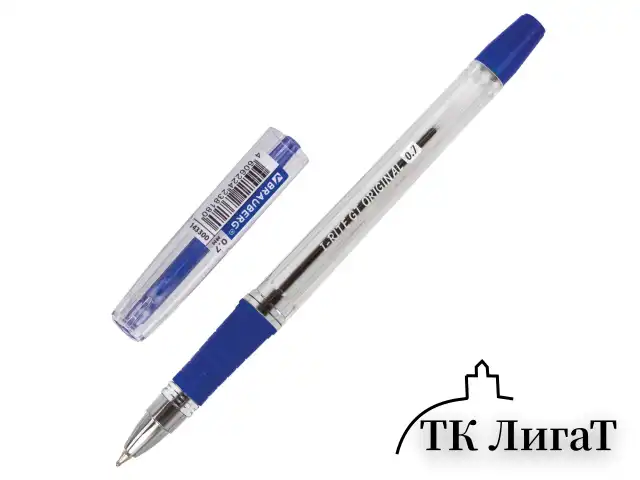 Ручка шариковая масляная с грипом BRAUBERG "i-Rite GT", СИНЯЯ, корпус прозрачный, узел 0,7 мм, 143300