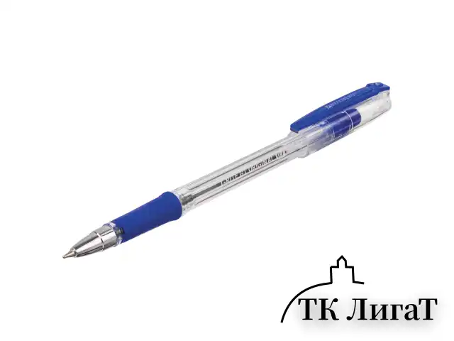Ручка шариковая масляная с грипом BRAUBERG "i-Rite GT", СИНЯЯ, корпус прозрачный, узел 0,7 мм, 143300