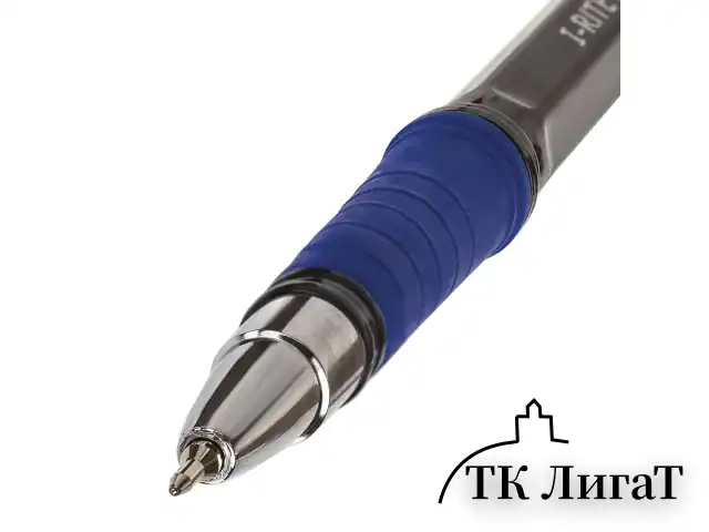 Ручка шариковая масляная с грипом BRAUBERG "i-Rite GT PRO", СИНЯЯ, корпус тонирированный черный, узел 0,4 мм, 143303
