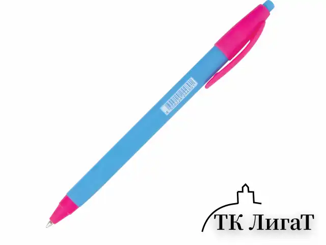 Ручка шариковая масляная автоматическая BRAUBERG "Delta Mix", СИНЯЯ, корпус soft-touch ассорти, узел 0,7 мм, линия письма 0,35 мм, 143340, OBPR366