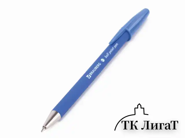 Ручка шариковая BRAUBERG "Capital-X", СИНЯЯ, корпус soft-touch синий, узел 0,7 мм, линия письма 0,35 мм, 143341, BP253
