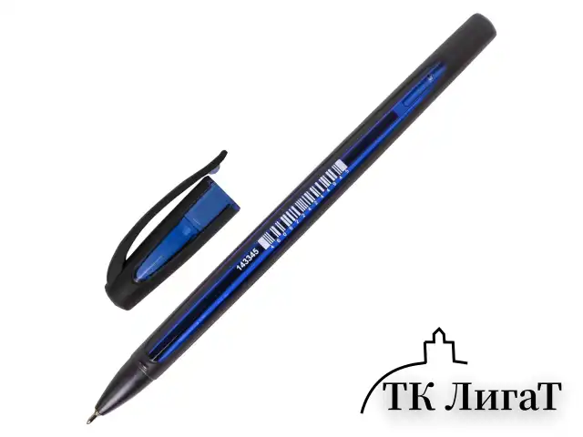 Ручка шариковая масляная BRAUBERG "BOMB GT", СИНЯЯ, прорезиненный сине-черный корпус, узел 0,7 мм, линия письма 0,35 мм, 143345