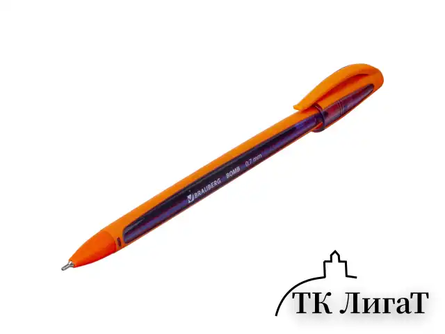 Ручка шариковая масляная BRAUBERG "BOMB GT Color", СИНЯЯ, прорезиненный корпус ассорти, узел 0,7 мм, линия письма 0,35 мм, 143346