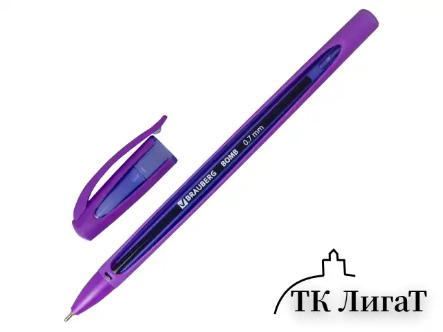 Ручка шариковая масляная BRAUBERG "BOMB GT Color", СИНЯЯ, прорезиненный корпус ассорти, узел 0,7 мм, линия письма 0,35 мм, 143346