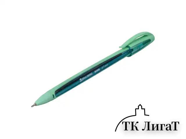 Ручка шариковая масляная BRAUBERG "BOMB GT Pastel", СИНЯЯ, прорезиненный корпус ассорти, узел 0,7 мм, линия письма 0,35 мм, 143347