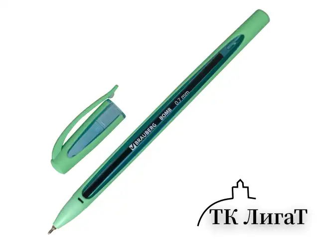 Ручка шариковая масляная BRAUBERG "BOMB GT Pastel", СИНЯЯ, прорезиненный корпус ассорти, узел 0,7 мм, линия письма 0,35 мм, 143347