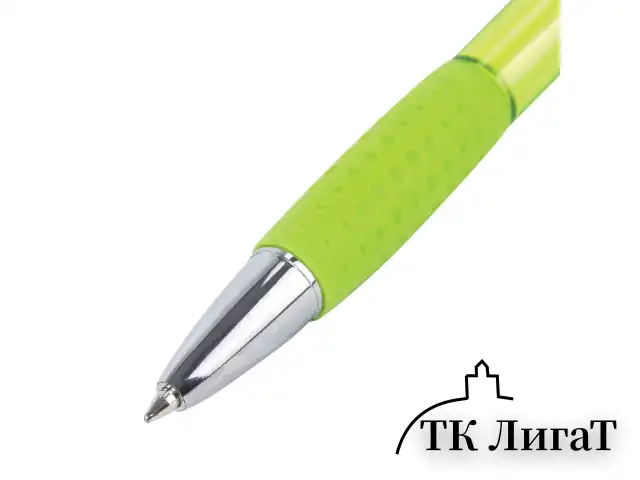 Ручка шариковая автоматическая с грипом BRAUBERG SUPER, СИНЯЯ, корпус зеленый, пишущий узел 0,7 мм, линия письма 0,35 мм, 143370