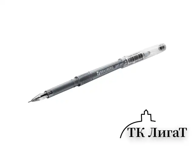Ручка гелевая BRAUBERG DIAMOND, ЧЕРНАЯ, игольчатый узел 0,5 мм, линия письма 0,25 мм, 143379