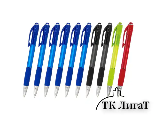 Ручки шариковые автоматические с грипом "НАБОР MULTICOLOR" BRAUBERG "SUPER", 10 шт. (6 синих, 2 черных, 1 красная, 1 зеленая), 143381