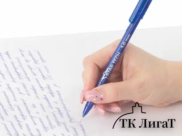 Ручка шариковая масляная PENSAN Star Tech, СИНЯЯ, игольчатый узел 1 мм, линия 0,8 мм, 2260/12