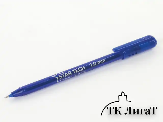 Ручка шариковая масляная PENSAN Star Tech, СИНЯЯ, игольчатый узел 1 мм, линия 0,8 мм, 2260/12