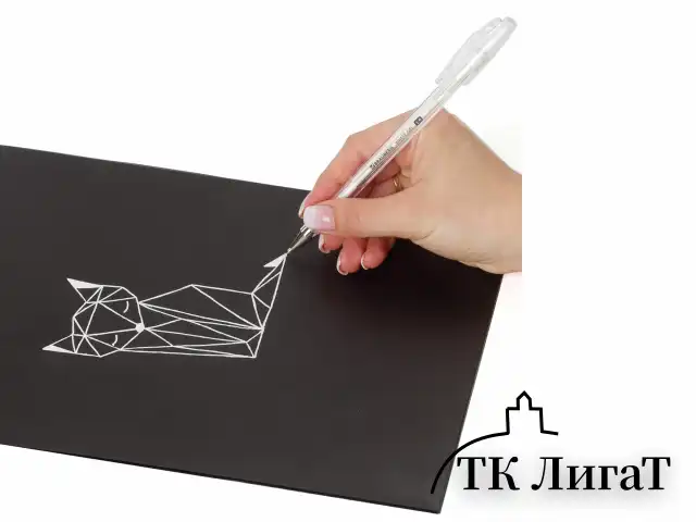 Ручка гелевая BRAUBERG "White Pastel", БЕЛАЯ, корпус прозрачный, узел 1 мм, линия письма 0,5 мм, 143417