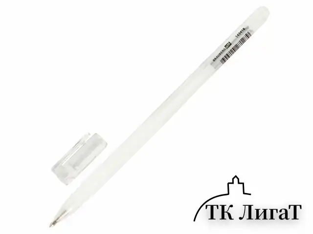 Ручка гелевая BRAUBERG Art Classic, БЕЛАЯ, корпус тонированный белый, узел 1мм, линия 0,5мм, 143418
