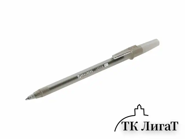 Ручка шариковая BRAUBERG "i-STICK", ЧЕРНАЯ, пишущий узел 0,7 мм, линия письма 0,35 мм, 143443
