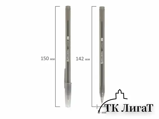 Ручка шариковая BRAUBERG "i-STICK", ЧЕРНАЯ, пишущий узел 0,7 мм, линия письма 0,35 мм, 143443