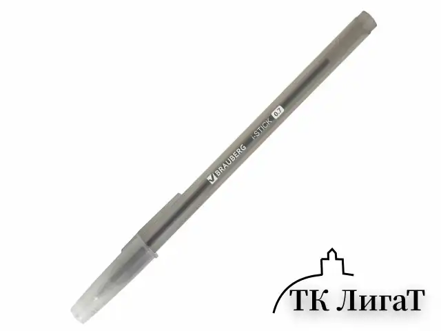 Ручка шариковая BRAUBERG "i-STICK", ЧЕРНАЯ, пишущий узел 0,7 мм, линия письма 0,35 мм, 143443