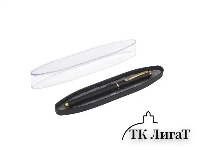 Ручка подарочная перьевая BRAUBERG "Maestro", СИНЯЯ, корпус черный с золотистыми деталями, 143471