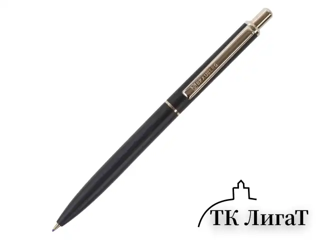 Ручка подарочная шариковая BRAUBERG "Larghetto", СИНЯЯ, корпус черный с хромированными деталями, линия письма 0,5 мм, 143476