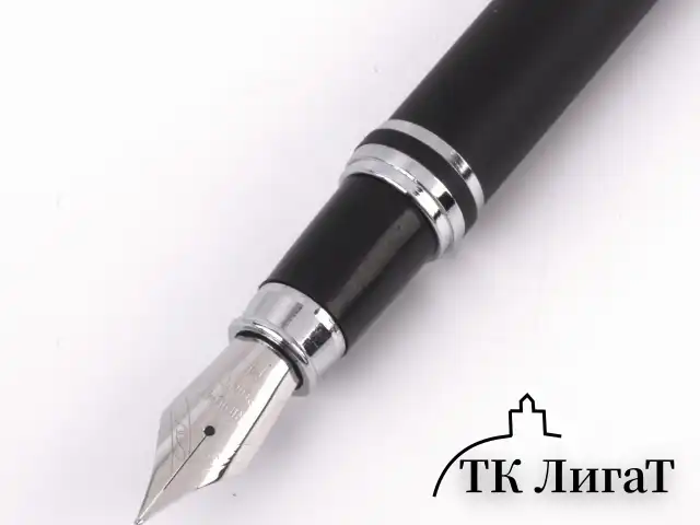 Набор ручек подарочных BRAUBERG Duetto, СИНИЕ, 2 шт.: шариковая, перьевая, черный с хромированными деталями, 143478