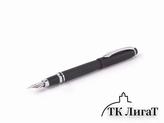 Набор ручек подарочных BRAUBERG Duetto, СИНИЕ, 2 шт.: шариковая, перьевая, черный с хромированными деталями, 143478