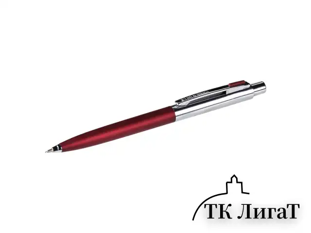 Ручка подарочная шариковая BRAUBERG "Cornetto", СИНЯЯ, корпус серебристый с бордовым, линия письма 0,5 мм, 143492