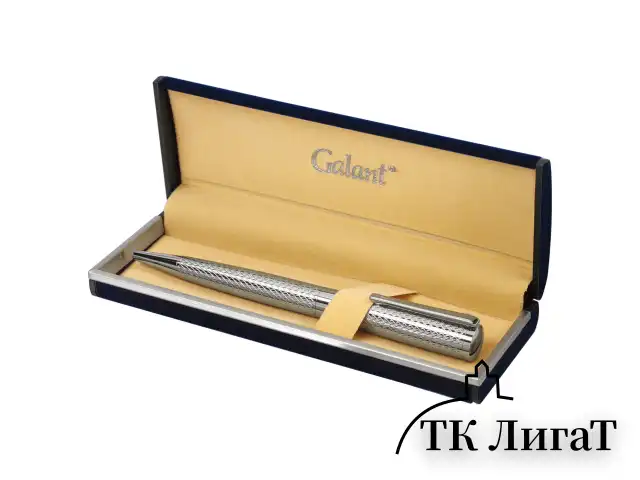 Ручка подарочная шариковая GALANT "ETUDE", корпус серебристый, детали хром, узел 0,7 мм, синяя, 143506