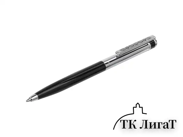 Ручка подарочная шариковая GALANT "ACTUS", корпус серебристый с черным, детали хром, узел 0,7 мм, синяя, 143518