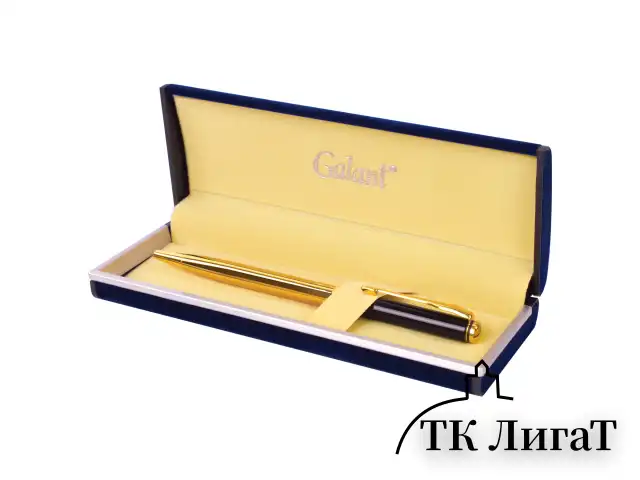 Ручка подарочная шариковая GALANT "ARROW GOLD", корпус черный/золотистый, детали золотистые, узел 0,7 мм, синяя, 143523