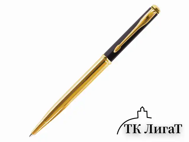 Ручка подарочная шариковая GALANT "ARROW GOLD", корпус черный/золотистый, детали золотистые, узел 0,7 мм, синяя, 143523