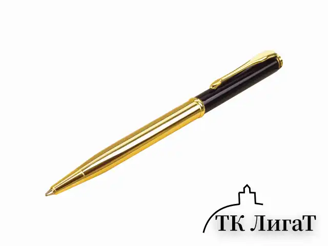 Ручка подарочная шариковая GALANT "ARROW GOLD", корпус черный/золотистый, детали золотистые, узел 0,7 мм, синяя, 143523