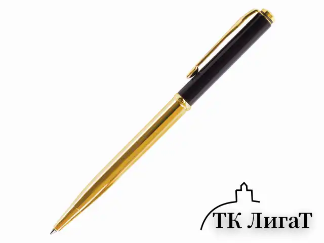 Ручка подарочная шариковая GALANT "ARROW GOLD", корпус черный/золотистый, детали золотистые, узел 0,7 мм, синяя, 143523